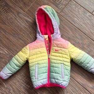 Kids Nike puffer jacket, Size 18 MO fleece lined, EUC